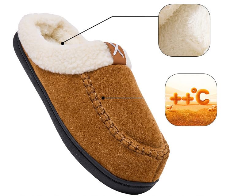 Caistre Plush Slippers Cozy Fuzzy House Shoes for Women Men Winter Faux Fur Warm Memory Foam Slipper Thick Padded Cotton Shoes4