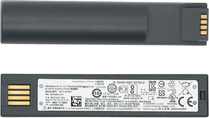 Battery for Honeywell 3820 3820i 4620 4820 4820i 6320 for Xenon 1902 XP 1952 for Granit 1911i 1981i for Voyager 1202g 1452g Handheld Barcode Scanner,2400mAh 4.23V,(P/N:BAT-SCN01 50121527-004)