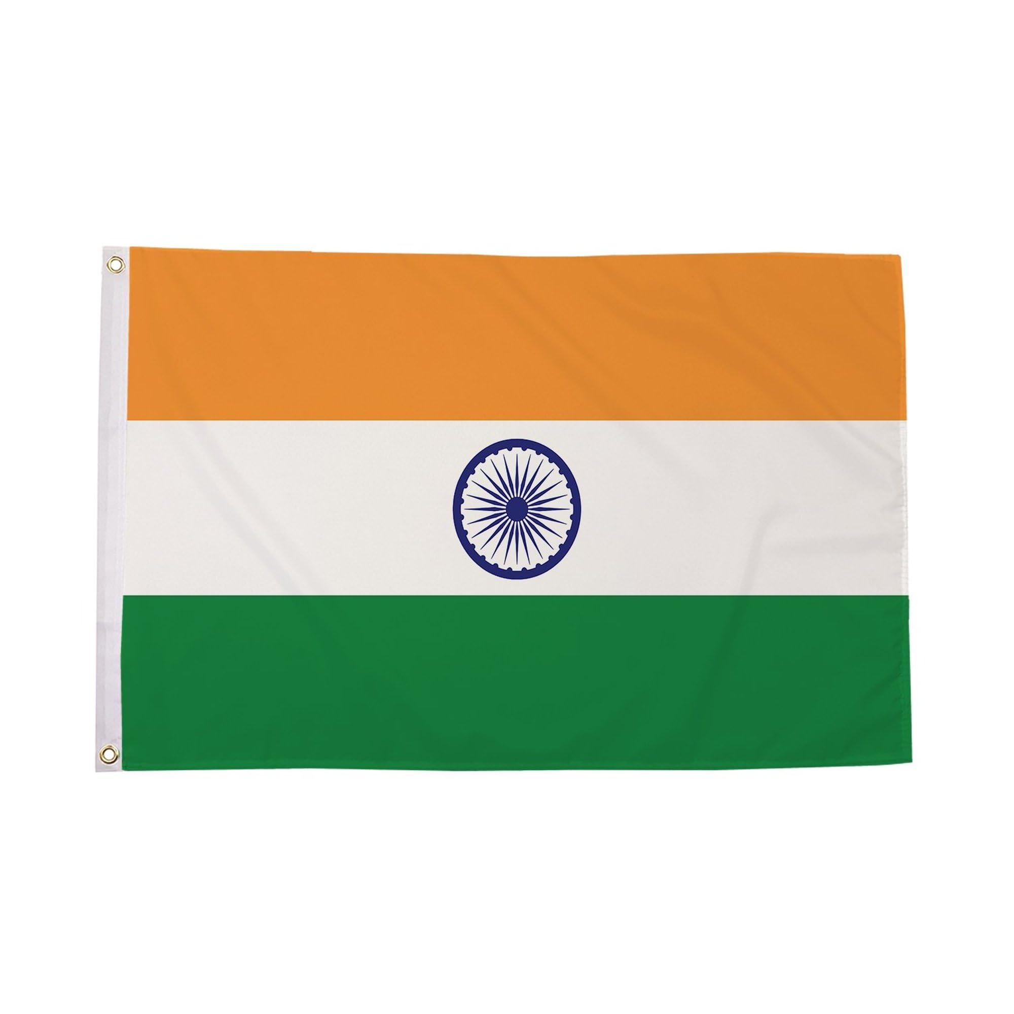 Flagtex India Flag 3ft x 2ft Indian National Flag Orange White Green with Blue Ashoka Chakra Wheel Premium Polyester Brass Grommets Double Stitched 90cm x 60cm Indoor Outdoor Banner Decoration — image 1