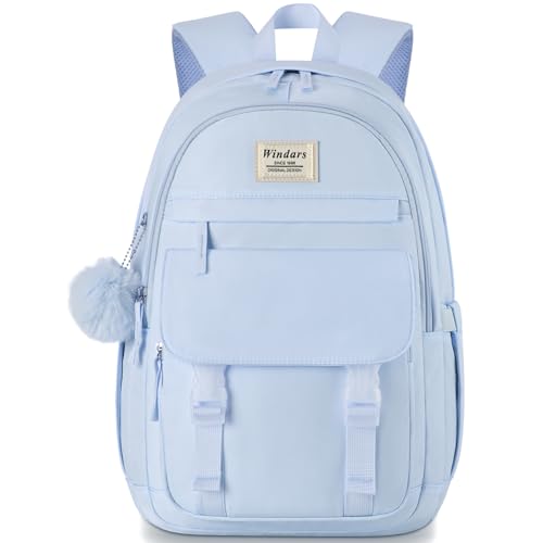 Image of WINDARS School Backpack for Teen Girls, Cute College Backpacks for Women Students Aesthetic Bookbag Large 15.6 Inch Laptop Bag Middle School Travel Back Pack (Blue)