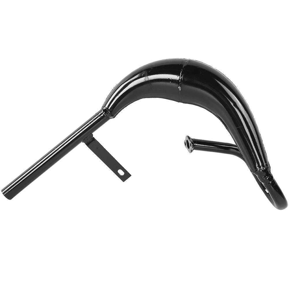 Alomejor Silenciador de Tubo de Escape de Bicicleta, silenciador de Escape de Tubo de Motor de Gas de Bicicleta para Motor de Dos Tiempos 50CC 60CC 80CC(Negro)