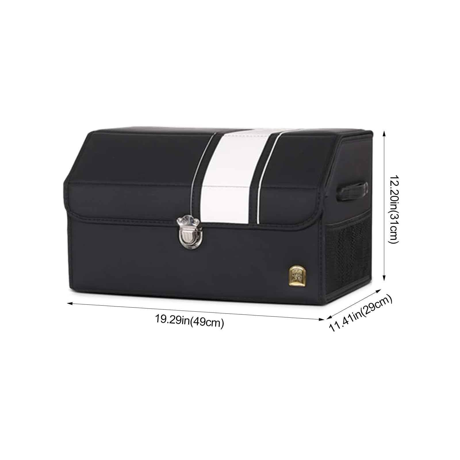 Ergocar Kofferraum Organizer Luxus Leopard Aufbewahrungstasche Organizer Wasserdicht Faltbar Kofferraum-Tasche für Auto/LKW/SUV (Schwarz-M)