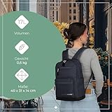 Travelite Handgepäck Rucksack mit gepoltertem Laptopfach, Laptop Rucksack 13 Zoll, KICK OFF, Tagesrucksack für Urlaub und Sport, 40 cm, 17 Liter