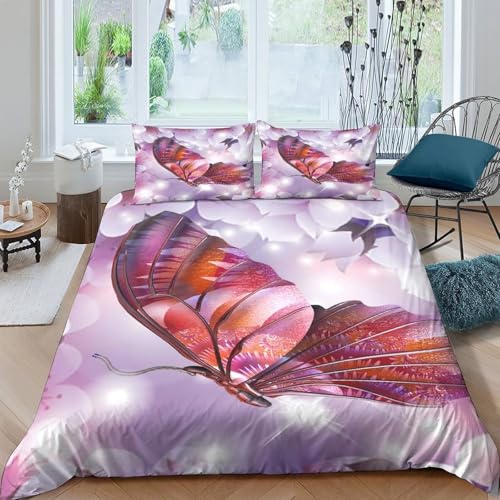 Housse de couette ailes de papillon 135x200cm lit simple microfibre