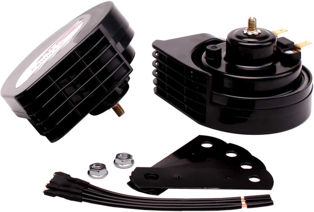 FARBIN Compact Horn 12V Car Horns Loud Dual-Tone Waterproof Auto Horns Electric Snail Horn Kit with Relay Harness,Universal for Any 12V Vehicles
