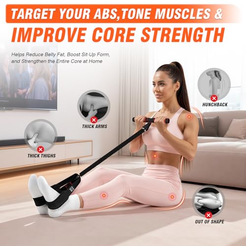 Image of Pedal Resistance Bands with Handles, Upgrade Women Exercise Bands for Full Body Training, Core, ABS, Legs, Glutes, Arms, Pilates, Physical Therapy, Strength, Sit Up Equipment for Home Workout