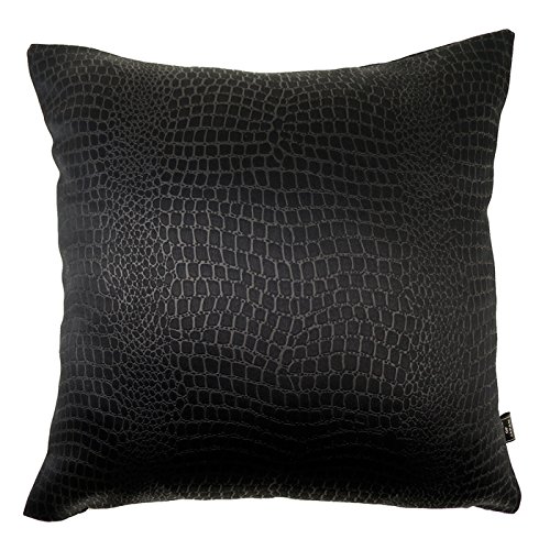 新品 2個セット クロコ型押しクッション45x45cm ブラック 丈夫（Amazon  