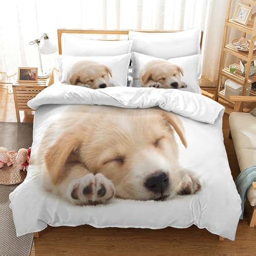 Housse de couette chiot king size en microfibre de qualité supérieure avec zip doux invisible - 3