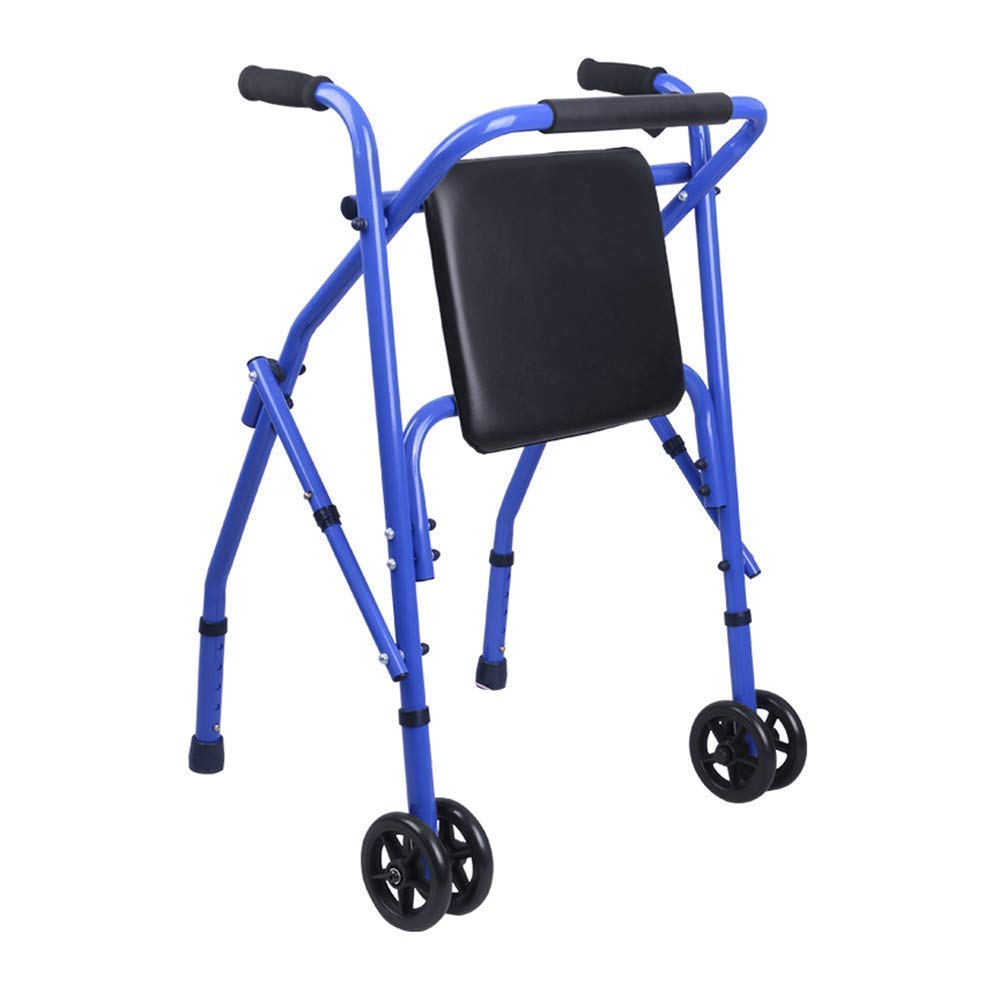 Chodzik, rama spacerowa 2-kołowy lekki składany chodzik Rollator z wyściełanym siedzeniem dla seniorów w podeszłym wieku niepełnosprawnych niepełnosprawnych little surprise