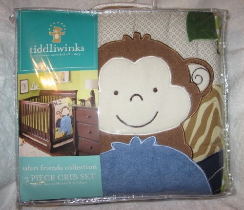 Tiddliwinks Safari Friends 3 Piece Crib Set