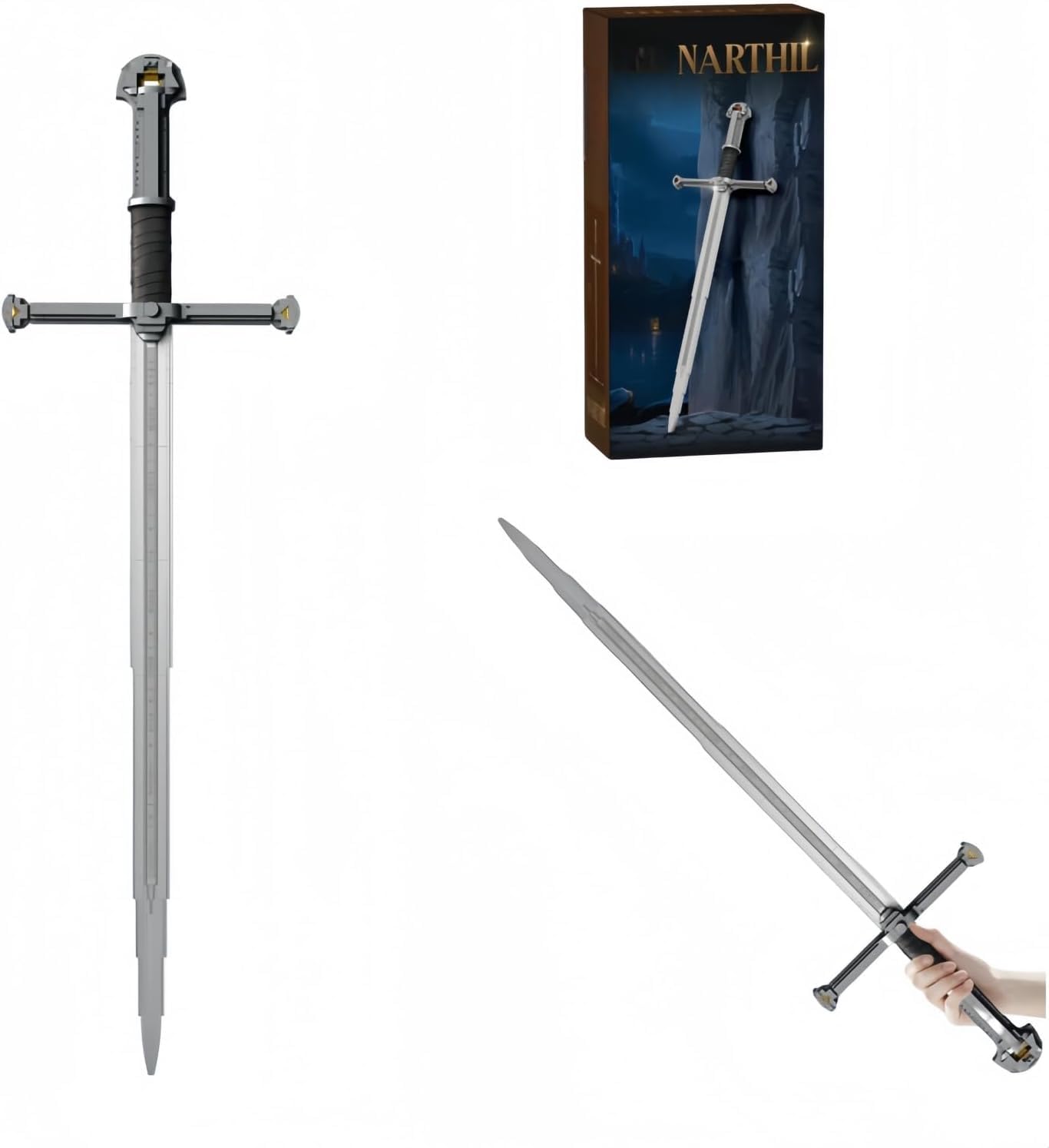 JVAVNE Narsil Sword Building Blocks Set, 521PCS King Sword Building Kit, Collectible Medieval Weapon Building Model