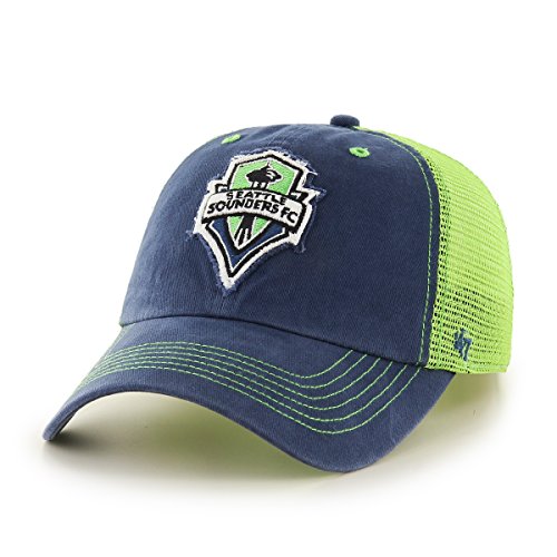 MLS Seattle Sounders FC Taylor Closer Stretch Fit Hat, One Size, Timber Blue