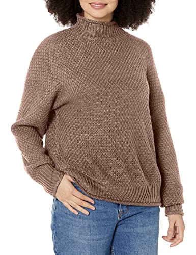 Image of ZESICA Women's Turtleneck Batwing Sleeve Loose Oversized Chunky Knitted Pullover Sweater Jumper Tops