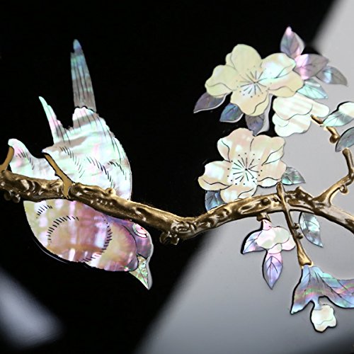 Amazon.co.jp: 文庫 螺鈿 高岡漆器 鷽（うそ）に垂桜 尺一 : 文房具