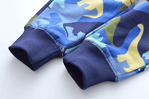 Toddler Baby Boy Cotton Dinosaur Sweatpants Drawstring Elastic Waist Sport Jogger Pants with Pocket 2T-7T4