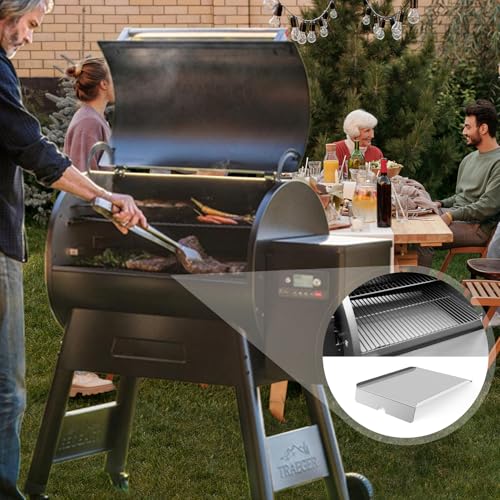 Image of Drip Pan Heat Baffle Replacement for Traeger 22 Series /Pro 575, Lil' Tex,Lil' Tex Elite,Lil' Tex Pellet Smoker Grills Parts, BAC070 BAC012 BBQ070C Stainless Steel Drip Pan Replacement
