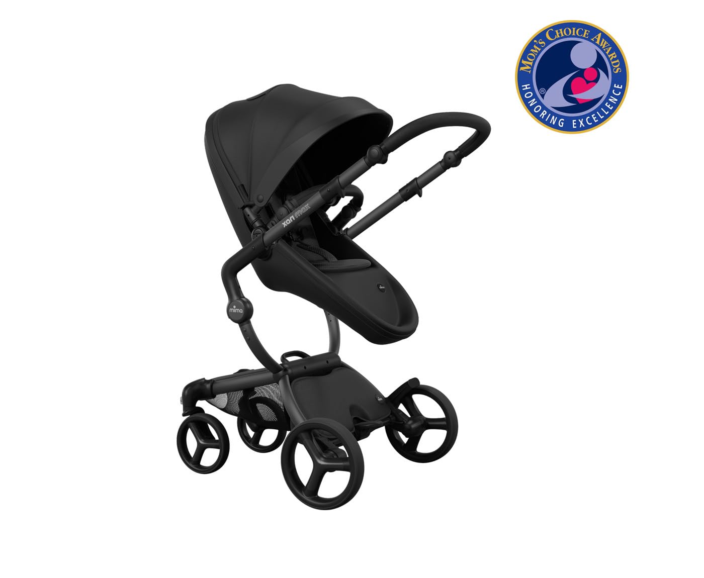 Mima Xari Max Carrito Bebe 2 en 1 con Capazo y Silla Reversible | Cochecito Paseo Reclinable con Capota XL UV50+ | Diseño Compacto Plegable | Desde Recién Nacido hasta 22 kg