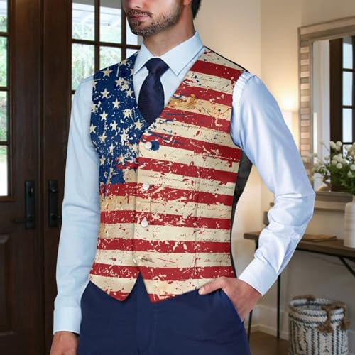 Suit Vest Jacket for Men Business Suit Blazer with Adjustable Back Strap and 4 Botton S-4XL3