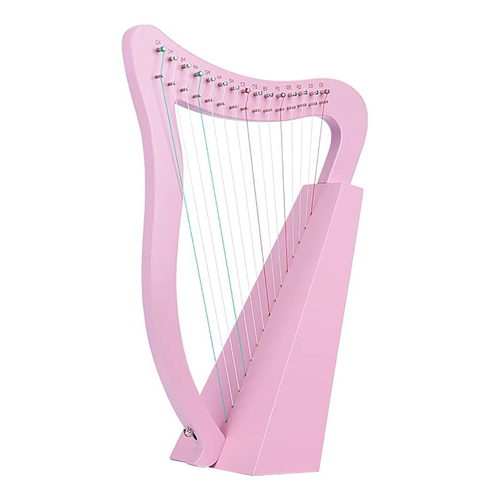 Arpa da Ginocchio in Legno Massello A 15 Corde, Alta 58 Cm, Ideale per Bambini Adulti E Principianti, con Chiave di Accordatura, Custodia Nera E Spartito Musicale in Ing,Black