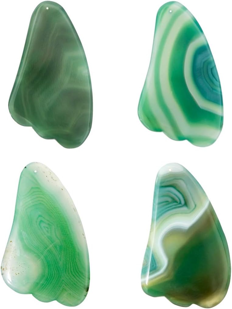 Natural Jade Gua Sha Scraping Massage Tool IASTM Guasha Board, Great Tools for SPA Acupuncture Therapy Trigger Point Treatment on Face