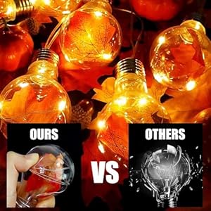 Fairy bulb string lights with maple leaf design maple leaf lights battery operated with remote timer 10ft 10 led globe string lights for autumn thanksgiving halloween and christmas decor  urban country home decor