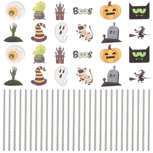 Pitillos de papel con diseño Halloween pack 24