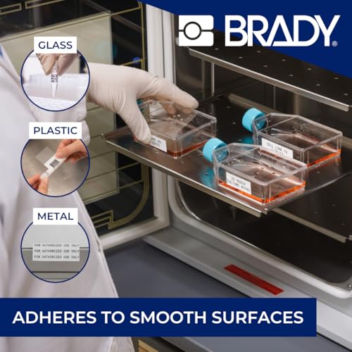 Image of Brady StainerBondz Polyester Pre-Sized Labels for Label Printer BMP51 /BMP53 /M511-320 Self Adhesive Printer Labels - Black on White (25,40 mm (W) x 9,53 mm (H)) - M5-195-481