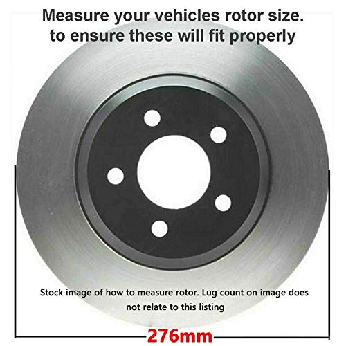 Image of Detroit Axle - 276mm Front Drilled & Slotted Rotors + Ceramic Brake Pads | w /Hardware + Brake Cleaner And Fluid Replacement for Dodge Caliber Lancer - 6pc Set