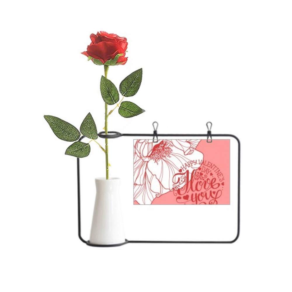 Rose artificielle suspendue cadeau Saint-Valentin inscription romantique