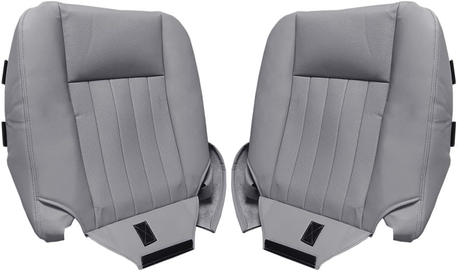 Front Both Bottom Top Lean Back Seat Cover Replacement Perforated Fits for Lincoln Navigator 2003-2006 Microfiber Leather, Gray