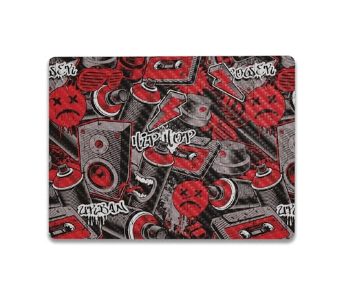 Image of MightySkins Carbon Fiber Skin Compatible with Microsoft Surface Laptop Go 3 (2023) Full Wrap Kit - Red Hip Hop | Protective, Durable Textured Carbon Fiber Finish | Made in The USA
