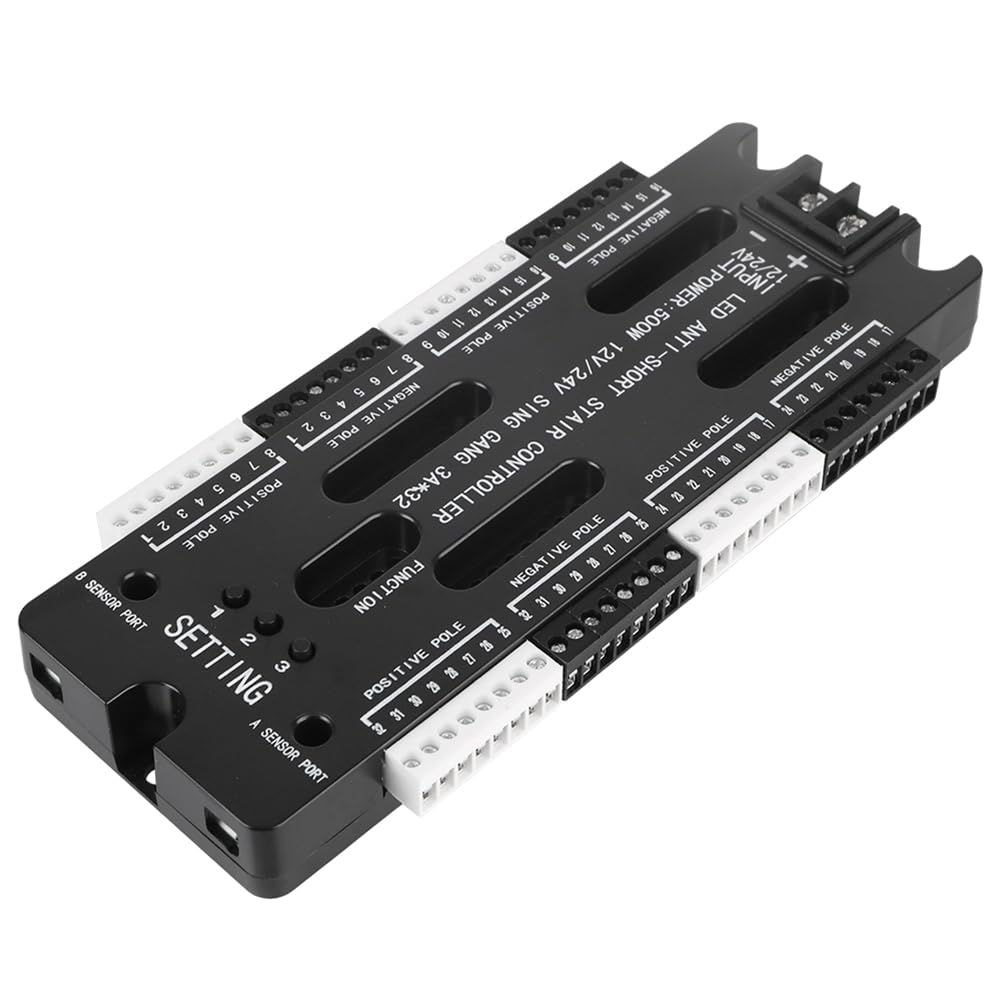 XIAOJUN Pour Escalier Bande Flexible Capteur de Mouvement LED pour Intérieur 32 Canaux Luminosité Réglable DC 12 V 24 V Contrôleur Lumière Escalier