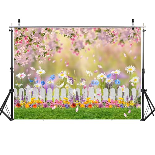 Fondo Fotográfico 7x5ft Jardín de Flores Color Rosa miniatura 5