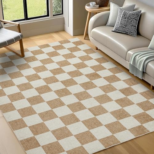 Tapete decorativo beige y blanco 60x96 cm miniatura 1
