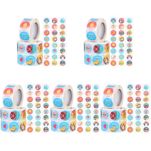 Stickers récompense DOITOOL : 15 rouleaux d'autocollants éducatifs dessin animé maternelle