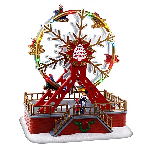 Christmas Ferris Wheel Animated Pre-lit Musical Christmas Village Perfect addition to your Carnival Christmas Decorations & Snow Village Displays 11 in