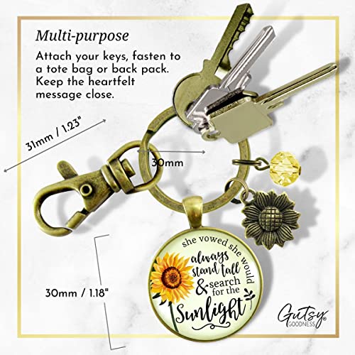 Gutsy Goodness Sunflower Keychain She Vowed Sunlight Inspiration Jewelry thumb #3