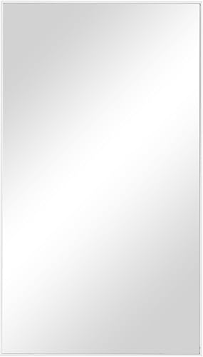 Miniatura 23 de Deco 79 Espejo de pared simplista de madera con marco minimalista fino, 24 x 1 x 24 pulgadas, blanco