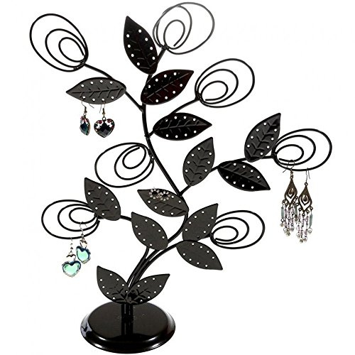Porte Bijoux Arbre à Boucle d'oreille Original Tree (60 Paires) Noir