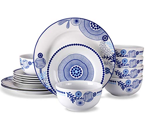 18-Piece Dinnerware Set, Doublewhale Dinner Plates Dishes, Bowls, Dishes Sets, Service for 6