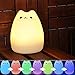 Produktbild LED Nachtlicht Kinder Silikon LED Nachtlicht mit 7 Beleuchtung, Stimmung Lampe mit 1200mAh eingebaute Akku, Berührungssensor, Yoga Lampe, dimmbares Warmweiß/Farbwechsel mit Touch Schalter