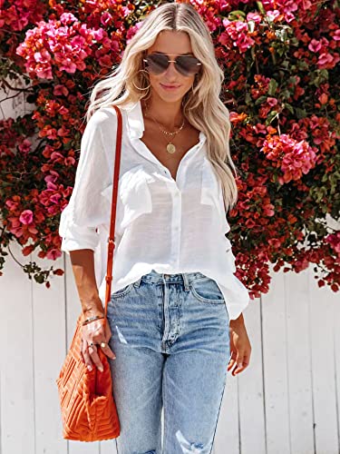Breezy Lane Button Down Shirt for Women Beach Cover Up Long Sleeve Blouses3