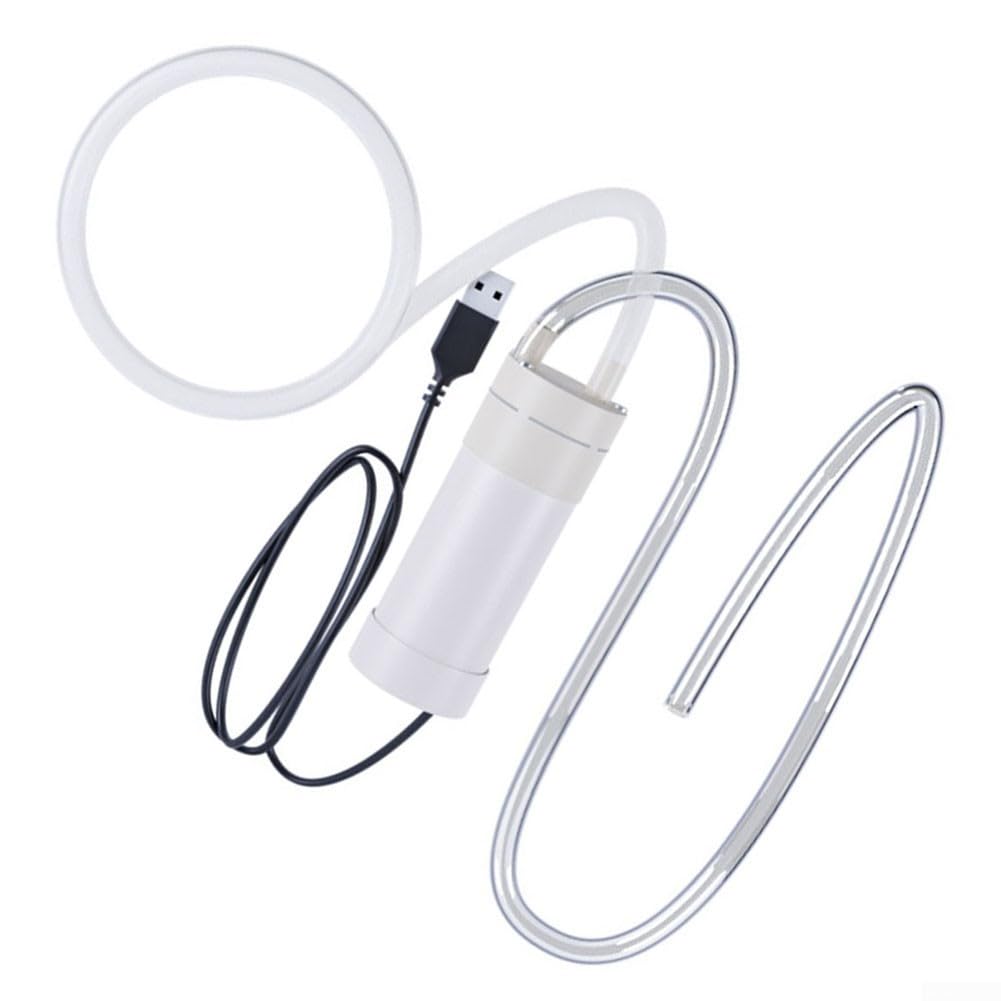 USB Electric Auto-Siphon Self-Priming Pump for Water Transfer and Drainage with Hose and Stainless Steel Mesh Filter for Home Brewing Aquariums and Ponds White(10Meter)