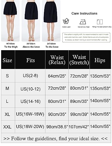 Image of BEAUTELICATE Womens Half Slip 100% Cotton Vintage Underskirt in 3 Lengths