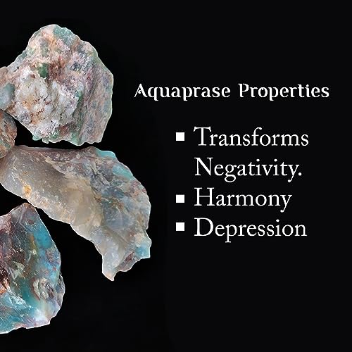 Image of Aquaprase Crystal Raw for Meditation & Reiki (1 Kg) | Natural Gemstone for Emotional Healing & Communication | Decorative Crystal Showpieces for Vastu Home Decor & Office Desk Decoration (3-4 Pcs)