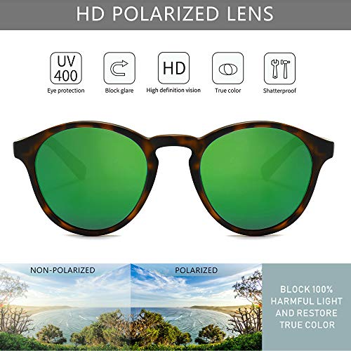 Image of SUNGAIT Classic Round Polarized Sunglasses Retro Vintage Style UV400