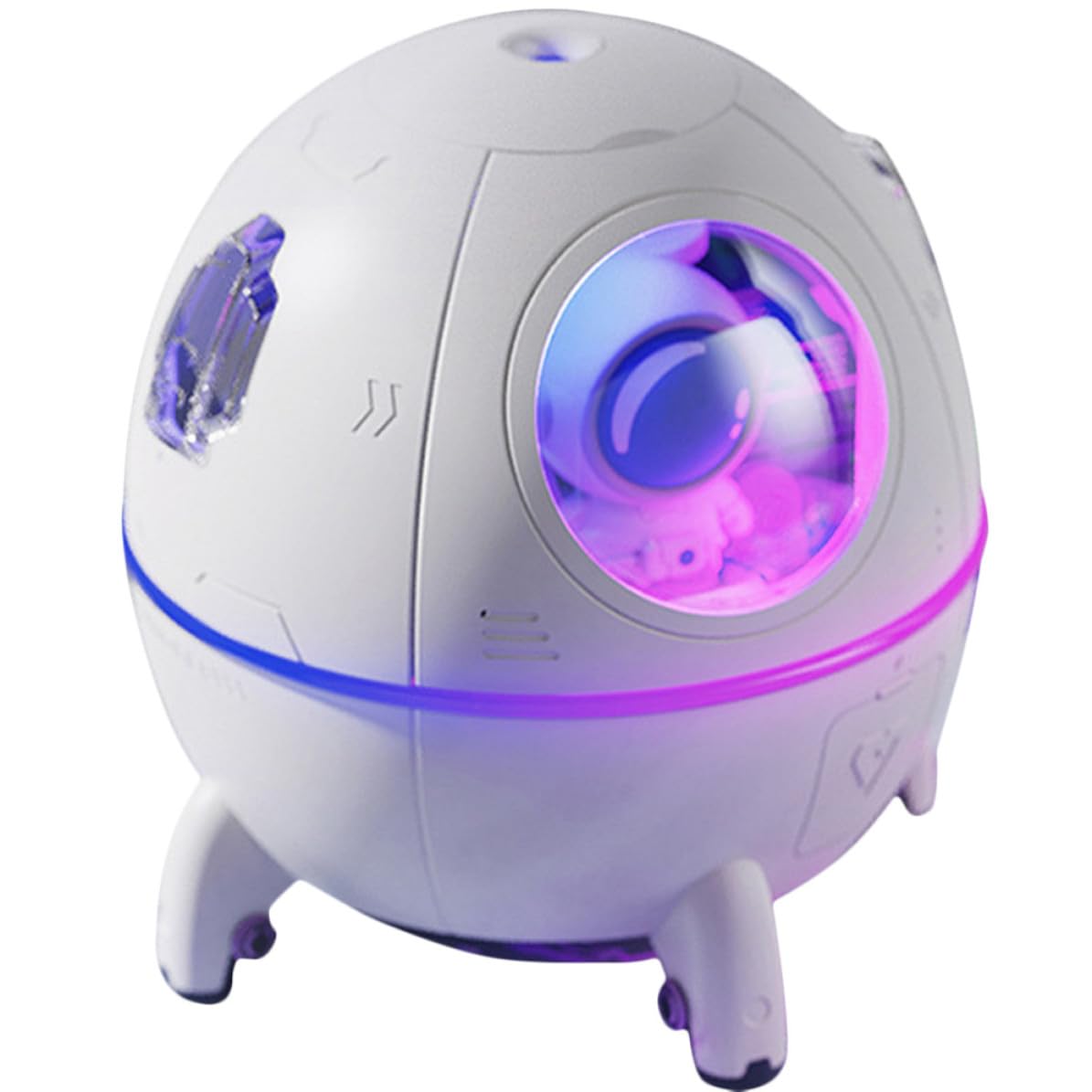 Humidificador Portátil Luz Nocturna de Colores en Forma de Nave Espacial Capacidad 220ml y Purificación de Aire Silenciosa para Dormitorio Infantil