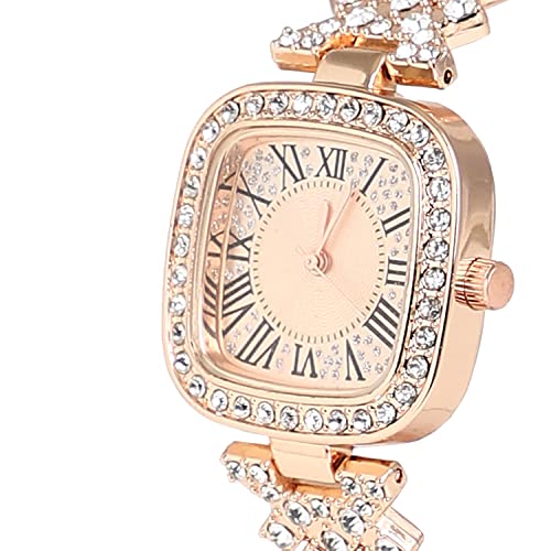 Image of Haute Sauce Women's Embellished Analog Dial with Stainless Steel Strap | Battery Power | Foldover Closure | Quartz Movement | Fashion Wrist Belt Watch for Female and Girls