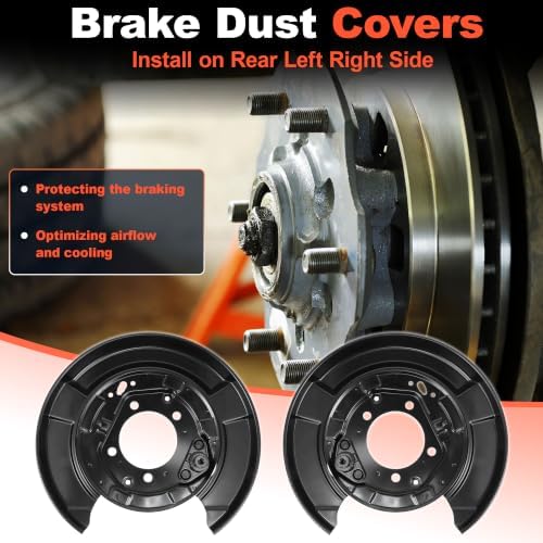 HEROFFIX 924-373 Rear Left Right Brake Dust Shield for Toyota Highlander 2004-2007 for Lexus RX400h RX330 RX350 Disc Brake Backing Plate Splash Brake Dust Covers 4650448020/4650348020 - 2