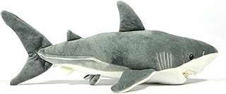 Great White Shark Plush Stuffed Sea Animal, 23 Inch Dark Grey Simulation Great White Shark Plush Stuffed Simulate Real Shark Animal Plush Toy, Gift Pillow for Boys and Girls, Decorate Room